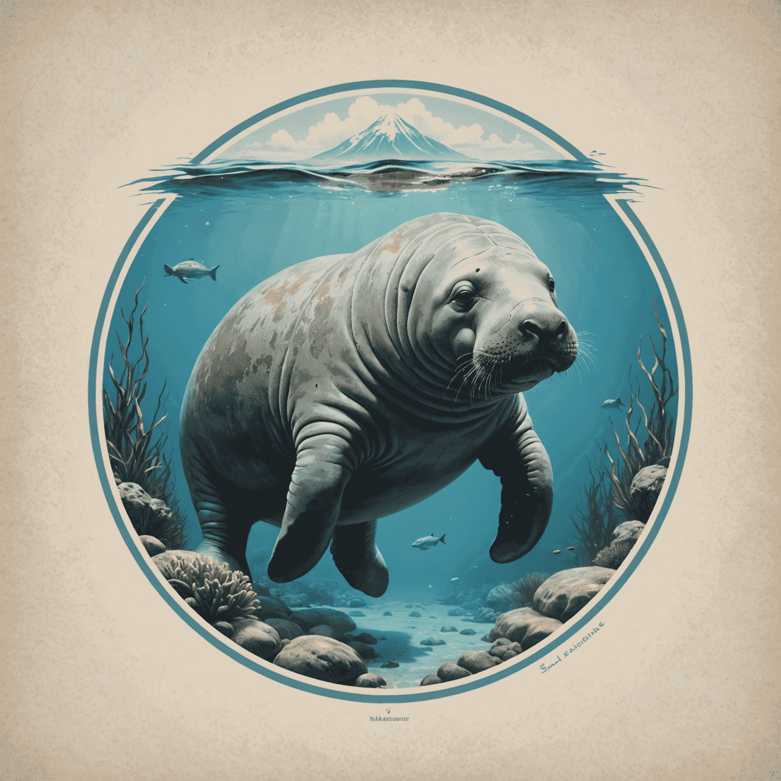 BalanceManatee logo featuring a calm manatee in serene waters, symbolizing balance and tranquility