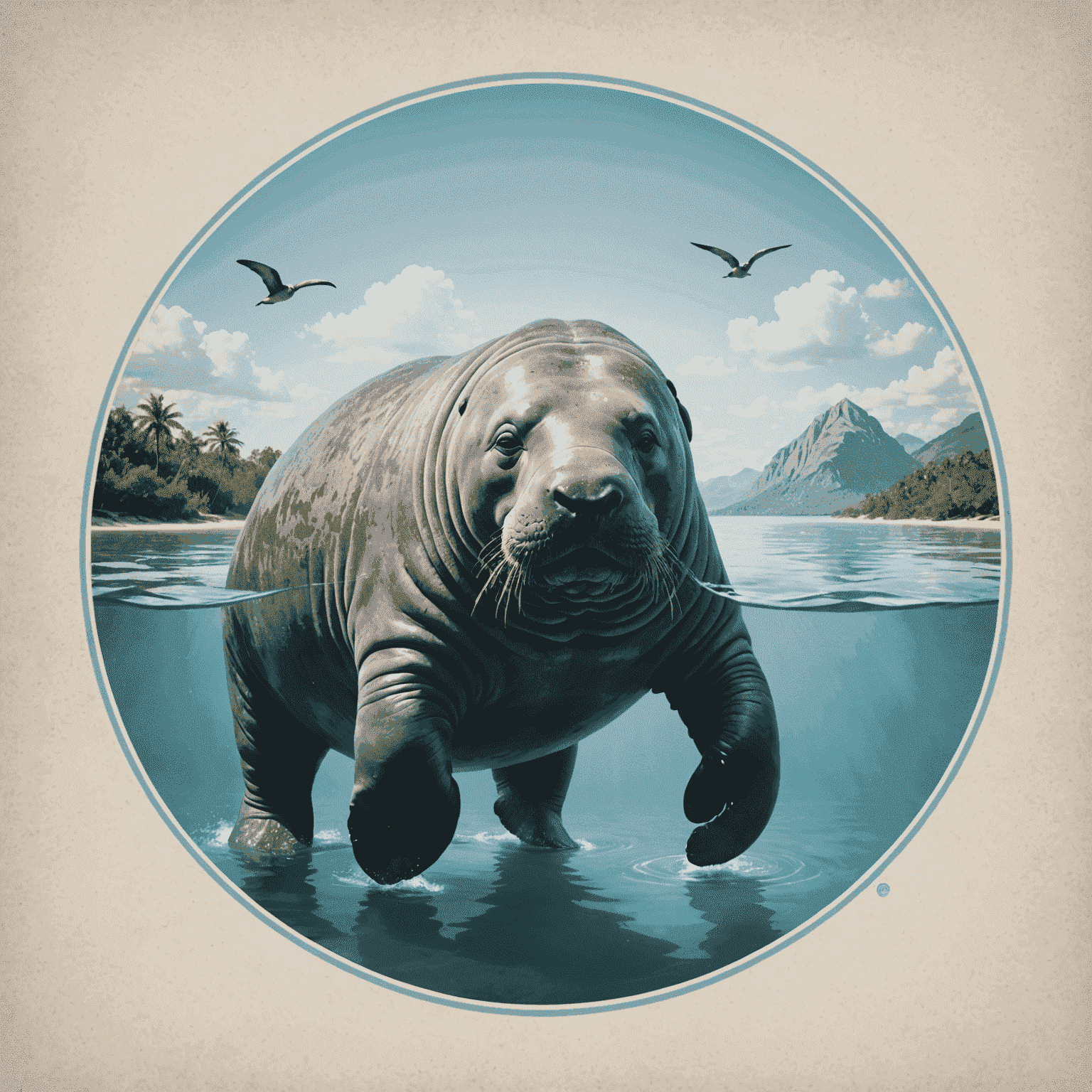BalanceManatee logo featuring a calm manatee in serene waters, symbolizing balance and tranquility