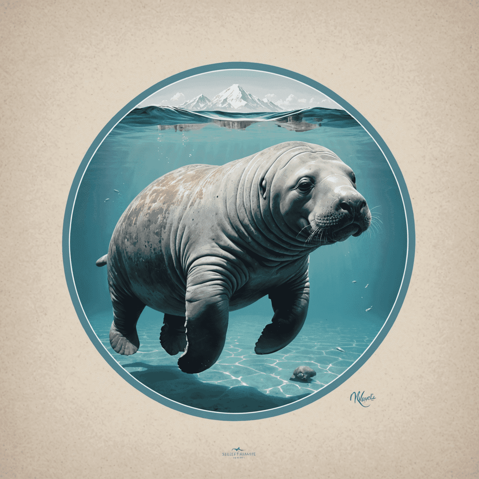BalanceManatee logo featuring a calm manatee in serene waters, symbolizing balance and tranquility