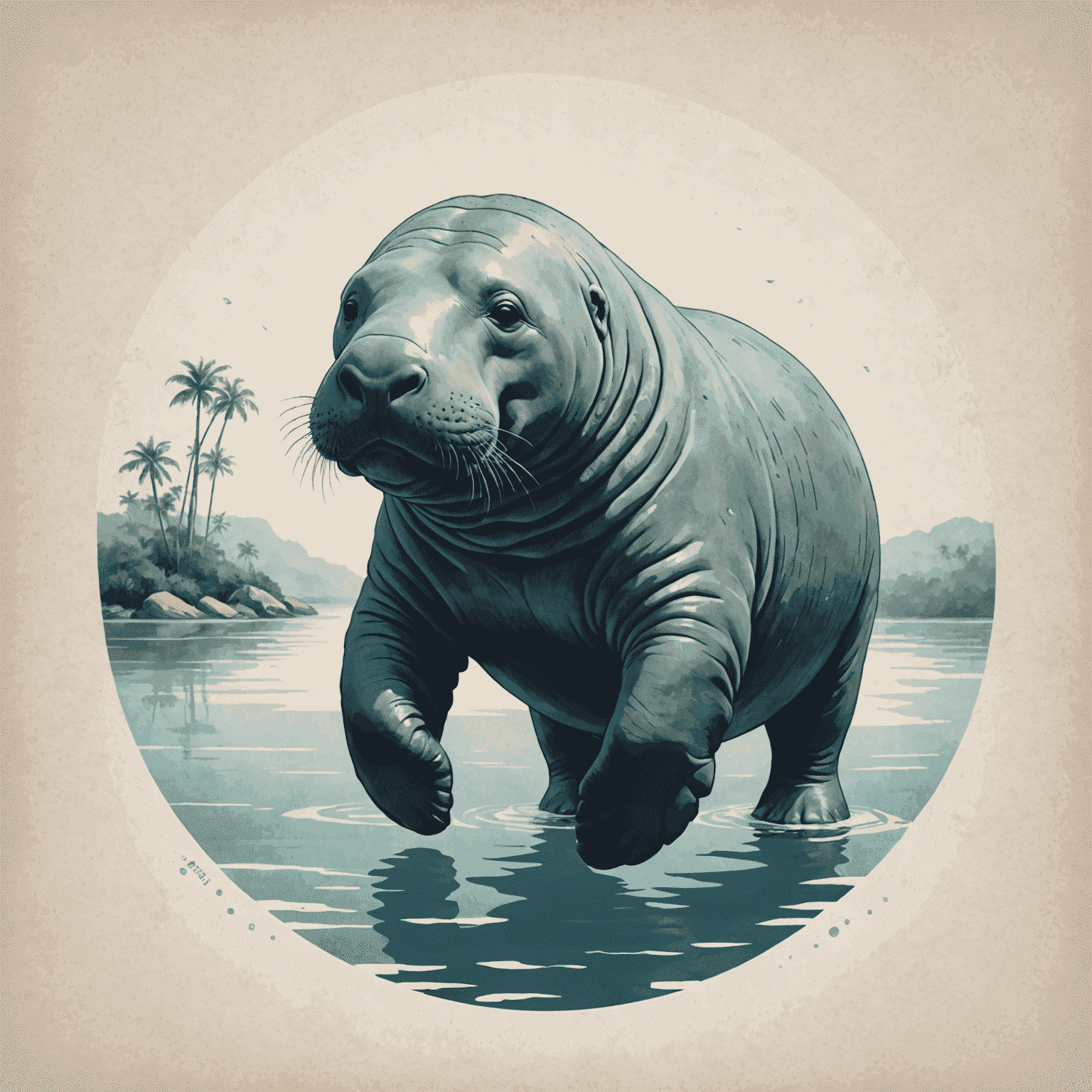 BalanceManatee logo featuring a calm manatee in serene waters, symbolizing balance and tranquility
