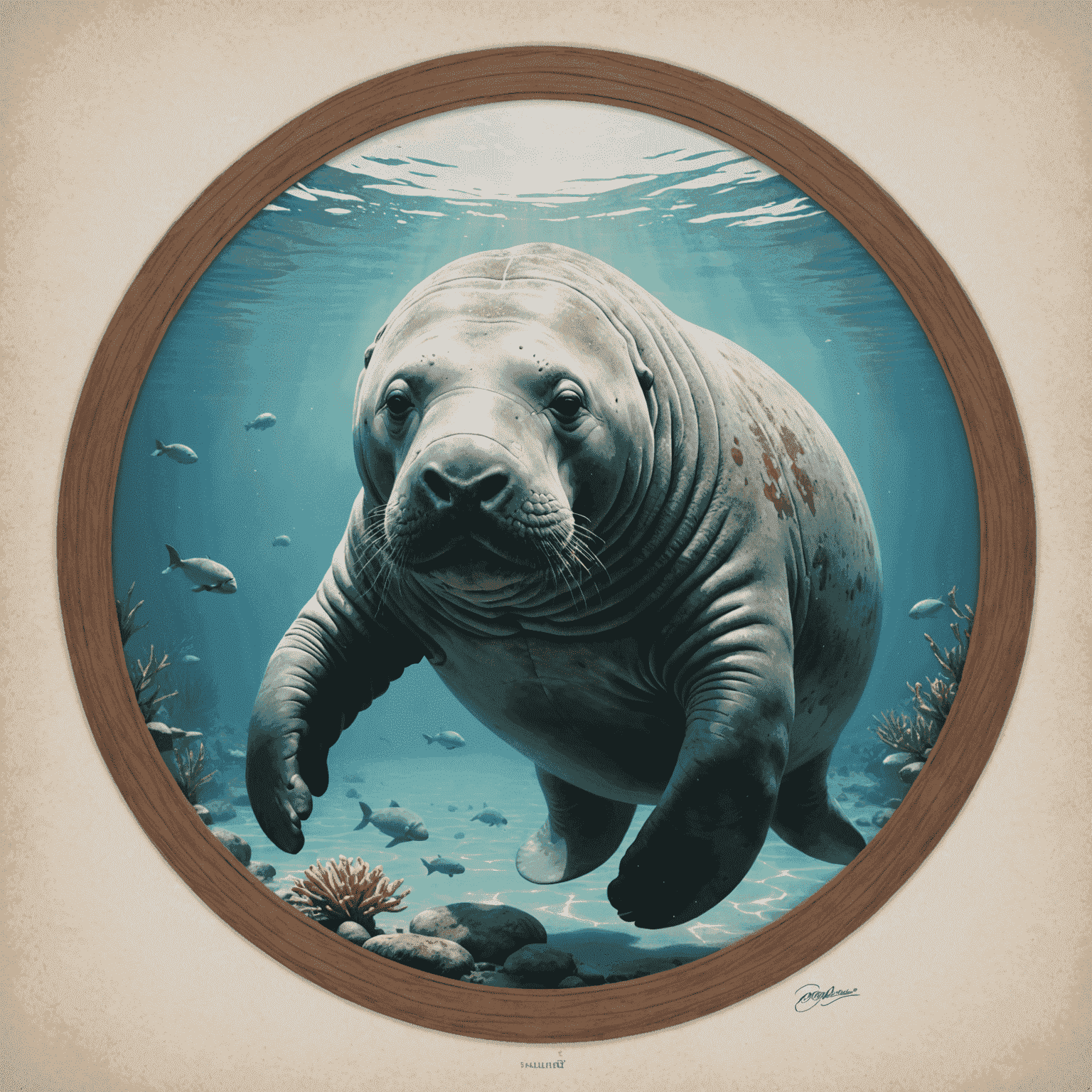 BalanceManatee logo featuring a calm manatee in serene waters, symbolizing balance and tranquility